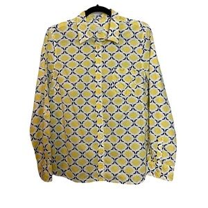 Talbots Yellow and Blue Buttondown Shirt Sz. M